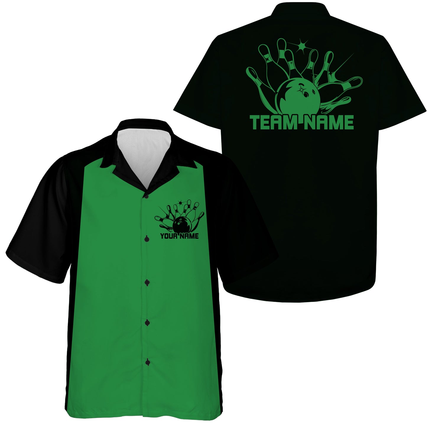 Custom Classic 50S Style Bowling Unisex Hawaiian Shirts, Vintage Bowling Team Outfit IPHW10066