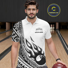 Load image into Gallery viewer, Custom Gray Tribal Polynesian Pattern Men Bowling Team Shirt, Maori Style Bowling Outfit IPHW10328