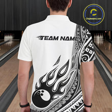 Load image into Gallery viewer, Custom Gray Tribal Polynesian Pattern Men Bowling Team Shirt, Maori Style Bowling Outfit IPHW10328