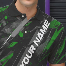 Load image into Gallery viewer, Custom Black And Green Bowling Polo Shirts For Men, Bowling Tournament Team Uniform IPHW8529