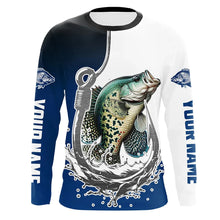 Load image into Gallery viewer, Custom Crappie Long Sleeve Fishing Shirts, Fish Hook Shirt Design Crappie Fishing Jerseys IPHW6222