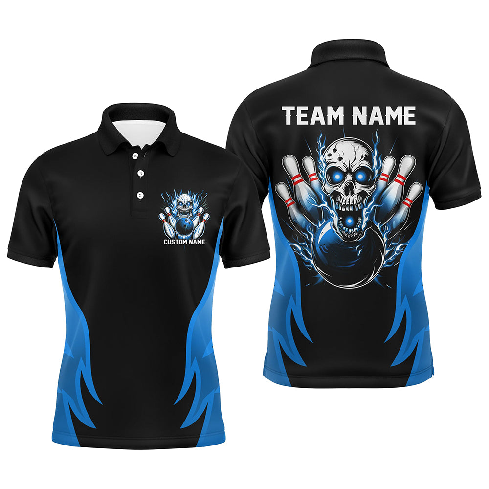 Custom Multi-Color Flame Skull Bowling Shirts For Team, Bowlers Outfit Bowling Jerseys For Men And Women IPHW6558