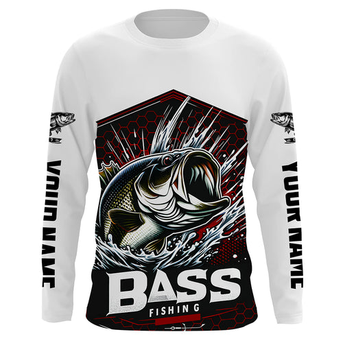 Custom Largemouth Bass Fishing Jerseys, Bass Long Sleeve Tournament Fishing Shirts For Men And Women IPHW5824