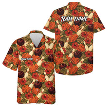 Load image into Gallery viewer, Custom Tropical Leaves And Hibiscus Flower Hawaiian Bowling Team Shirt For Men And Women IPHW10839