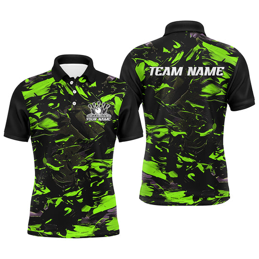 Custom Multi-Color Camo Bowling Team Shirt For Men And Women, Bowling Tournament Bowling League Outfit For Bowler IPHW6568
