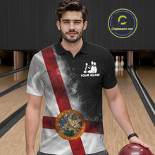 Load image into Gallery viewer, Custom Smoke Florida Flag Bowling Men Team Shirts, Patriotic Florida Bowling Jerseys IPHW10626