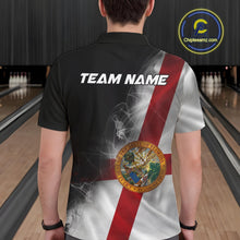 Load image into Gallery viewer, Custom Smoke Florida Flag Bowling Men Team Shirts, Patriotic Florida Bowling Jerseys IPHW10626