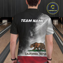 Load image into Gallery viewer, Custom Smoke California Flag Bowling Men Team Shirts, Patriotic California Bowling Jerseys IPHW10629