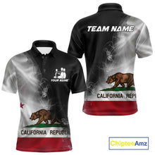Load image into Gallery viewer, Custom Smoke California Flag Bowling Men Team Shirts, Patriotic California Bowling Jerseys IPHW10629