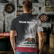 Load image into Gallery viewer, Custom Smoke Flame California Flag Patriotic Darts Shirt For Men, Dart League Team Jerseys IPHW10634