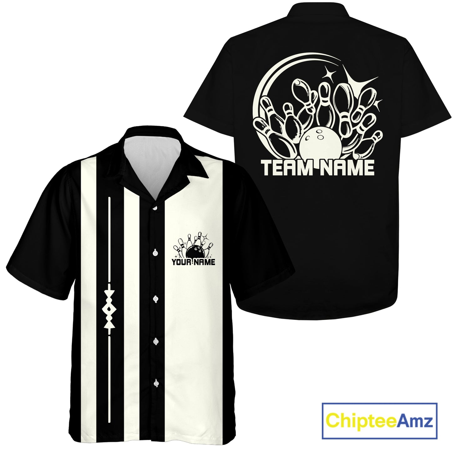 Custom Classic Vintage Bowling Team Shirts, 50S Retro Bowling Button Up ShirtIPHW10867