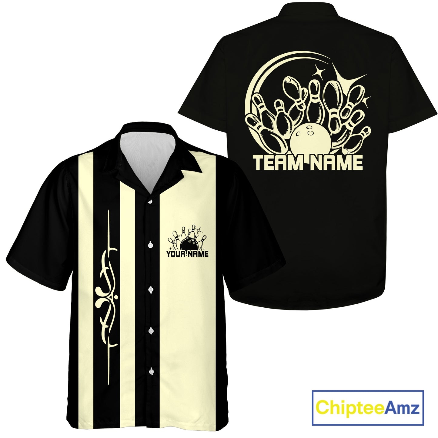 Custom Classic Vintage Bowling Team Shirts, 50S Retro Bowling Button Up ShirtIPHW10874