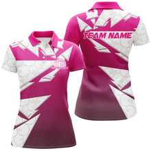 Load image into Gallery viewer, Custom Pink Bowling Team Shirts For Women, Bowling Ball Pattern Bowlers Outfits IPHW6270