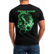 Load image into Gallery viewer, Custom Flame Dragon Bowling T-Shirts For Men, Green Fire Bowling Ball Shirt IPHW9068