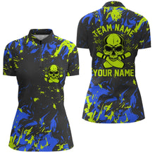 Load image into Gallery viewer, Custom Bowling Jerseys For Women, Personalized Skull Bowling Team Shirts Bowling Pin IPHW5182