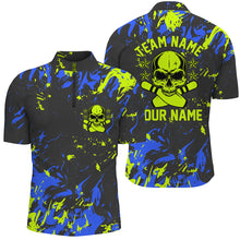 Load image into Gallery viewer, Custom Bowling Jerseys For Men, Personalized Skull Bowling Team Shirts Bowling Pin IPHW5182