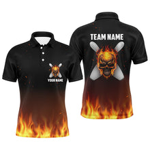 Load image into Gallery viewer, Flame Men Custom Bowling Shirts, Personalized Team Bowlers Jersey Short Sleeves IPHW5187