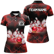 Load image into Gallery viewer, Red Thunder Lightning Custom Bowling Shirts For Women, Bowling League Shirts Bowling Jersey IPHW7331