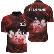 Load image into Gallery viewer, Red Thunder Lightning Custom Bowling Shirts For Men, Bowling League Shirts Bowling Jersey IPHW7331
