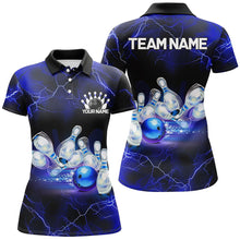 Load image into Gallery viewer, Blue Thunder Lightning Custom Ladies Bowling Shirts, Bowling League Shirts Bowling Jersey IPHW7332