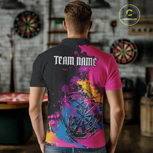 Load image into Gallery viewer, Custom Colorful Splatter Dartboard Dart Polo Shirt For Men, Grunge Dart Team Jerseys IPHW9961