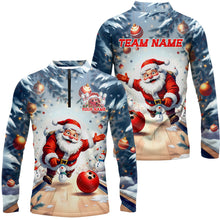 Load image into Gallery viewer, Funny Santa Playing Bowling Custom Christmas Bowling Shirts For Men, Christmas Bowlers Outfits IPHW7845