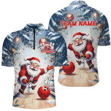 Load image into Gallery viewer, Funny Santa Playing Bowling Custom Christmas Bowling Shirts For Men, Christmas Bowlers Outfits IPHW7845