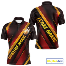 Load image into Gallery viewer, Custom Red And Gold Bowling Tournament Shirts For Men And Women With Name, Bowler Outfit IPHW10645