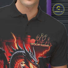 Load image into Gallery viewer, Custom Red Thunder Lightning Dragon Men Polo Shirts, Dragon Team Bowling League Shirt IPHW9024