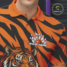 Load image into Gallery viewer, Custom Tiger Bowling Team Polo Shirts For Men, Tiger Bowling Team Uniform Bowler Outfit IPHW9025