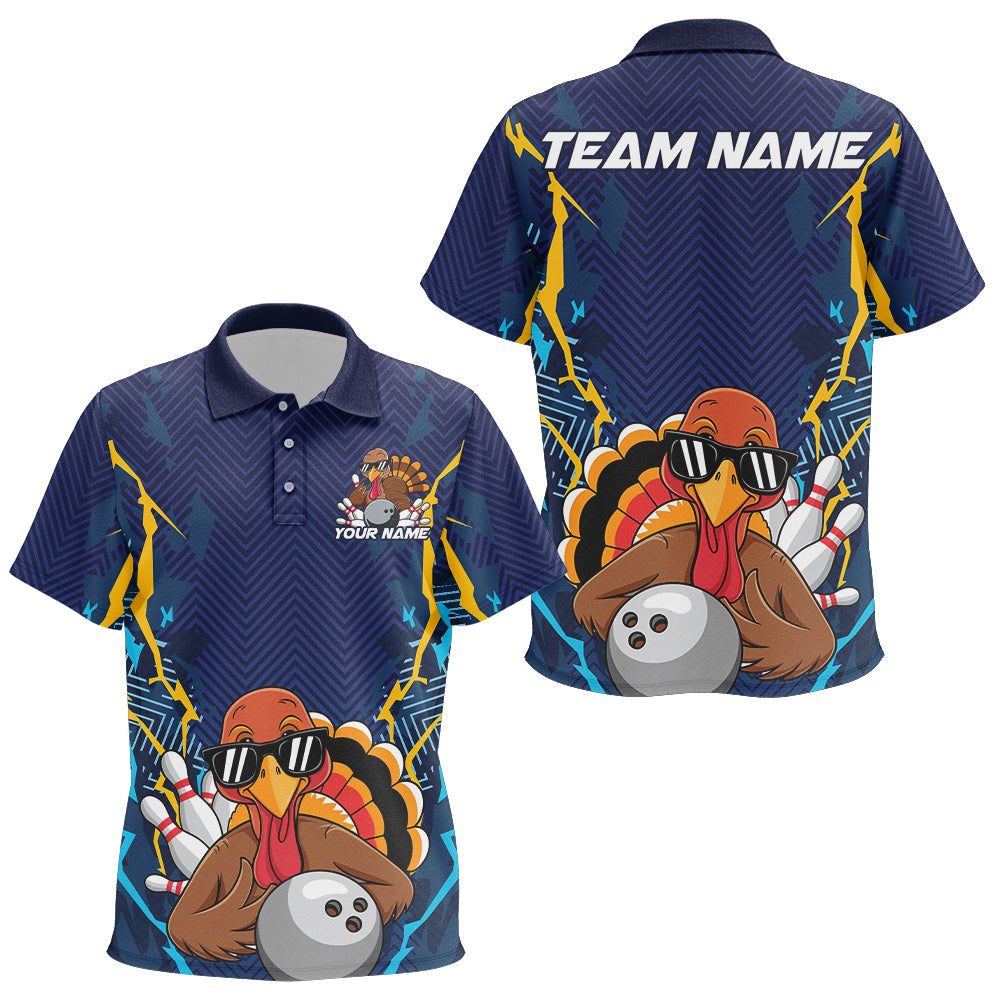 Custom Funny Turkey Bowling Team Shirts For Kid, Thanksgiving Bowling Uniform Bowler Outfit IPHW7872