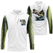 Load image into Gallery viewer, Custom Largemouth Bass Long Sleeve Tournament Fishing Shirts, Bass Fishing Scales Fishing Shirts IPHW7066