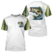 Load image into Gallery viewer, Custom Largemouth Bass Long Sleeve Tournament Fishing Shirts, Bass Fishing Scales Fishing Shirts IPHW7066