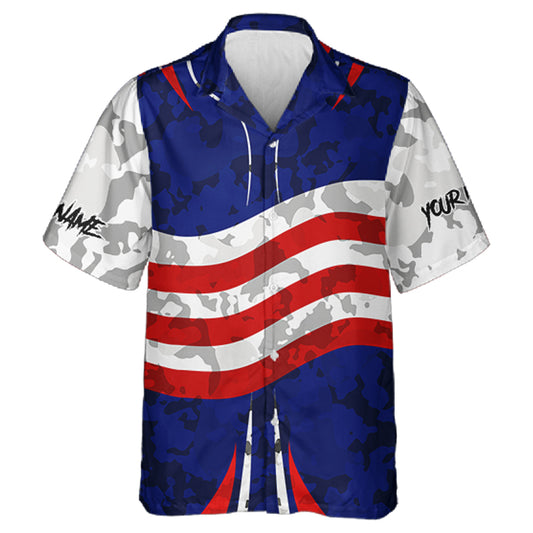 Camo American flag bowling jersey custom Hawaiian bowling shirts, bowling league shirts NQS11401