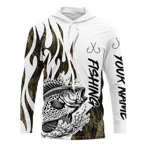 Crappie Fishing Camo Tattoo Custom Long Sleeve Fishing Shirts, Crappie Tournament Fishing Shirt IPHW6037