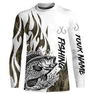 Crappie Fishing Camo Tattoo Custom Long Sleeve Fishing Shirts, Crappie Tournament Fishing Shirt IPHW6037