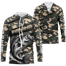 Load image into Gallery viewer, Largemouth Bass Fishing Camo Custom Long Sleeve Shirts, Patriotic Bass Fishing Jerseys IPHW6043