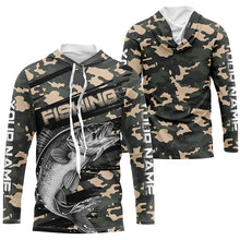 Load image into Gallery viewer, Walleye Fishing Camo Custom Long Sleeve Shirts, Patriotic Walleye Fishing Jerseys IPHW6044