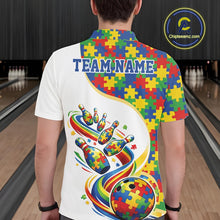 Load image into Gallery viewer, Custom Colorful Puzzles Autism Awareness Bowling Men Polo Shirt, Autism Acceptance Shirt IPHW11198