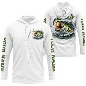 Personalized Largemouth Bass Fishing Long Sleeve Tournament Fishing Shirts, Bass Fishing Jerseys IPHW7075