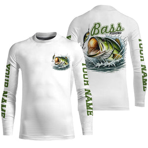 Personalized Largemouth Bass Fishing Long Sleeve Tournament Fishing Shirts, Bass Fishing Jerseys IPHW7075