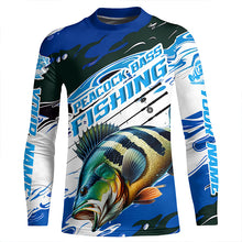 Load image into Gallery viewer, Custom Peacock Bass Fishing Blue Camo Long Sleeve Shirts, Peacock Bass Fishing Jerseys IPHW6328