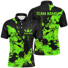 Load image into Gallery viewer, Black And Green Splash Custom Bowling Team Shirts For Men And Women, Bowlers Outfits IPHW7372