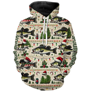 Custom Largemouth Bass Fishing Ugly Sweater Pattern Style All Over Shirts Christmas Fishing Shirt IPHW7903