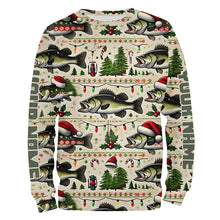 Load image into Gallery viewer, Custom Largemouth Bass Fishing Ugly Sweater Pattern Style All Over Shirts Christmas Fishing Shirt IPHW7903