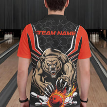 Load image into Gallery viewer, Black And Orange Custom Bear Bowling Jerseys, Bear Bowling Team Polo Shirts For Men IPHW8830