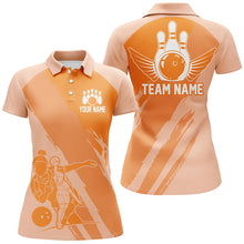 Load image into Gallery viewer, Custom Bowling Shirts For Women, Bowling Queen Team Jerseys, Bowling Girls Shirt | Orange IPHW4965