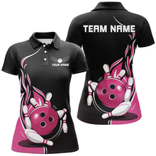 Load image into Gallery viewer, Custom Pink Flame Bowling Shirts For Women, Team Bowling Uniform Outfit Bowling IPHW7383