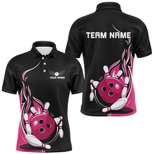 Load image into Gallery viewer, Custom Pink Flame Bowling Shirts For Men, Team Bowling Uniform Outfit Bowling IPHW7383