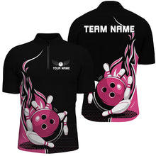 Load image into Gallery viewer, Custom Pink Flame Bowling Shirts For Men, Team Bowling Uniform Outfit Bowling IPHW7383